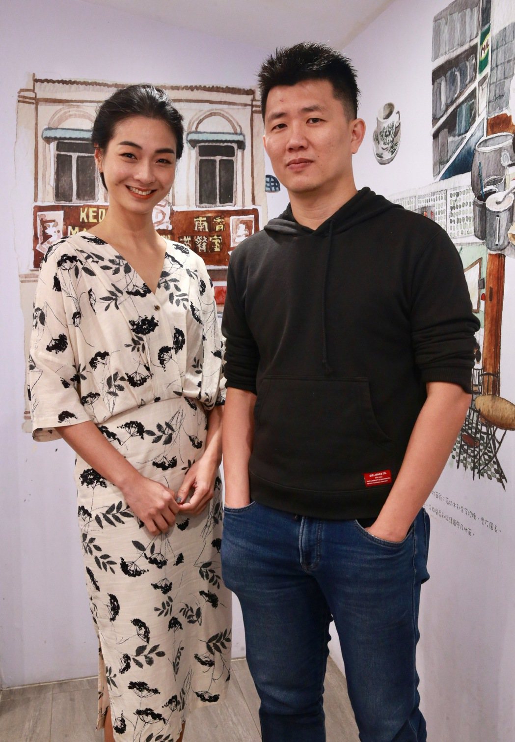「菠蘿蜜」導演廖克發(右)、演員陳雪甄(左)。記者黃義書／攝影