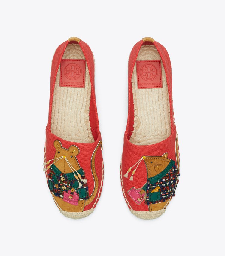 珊瑚紅Rita鼠草編鞋，11,900-1