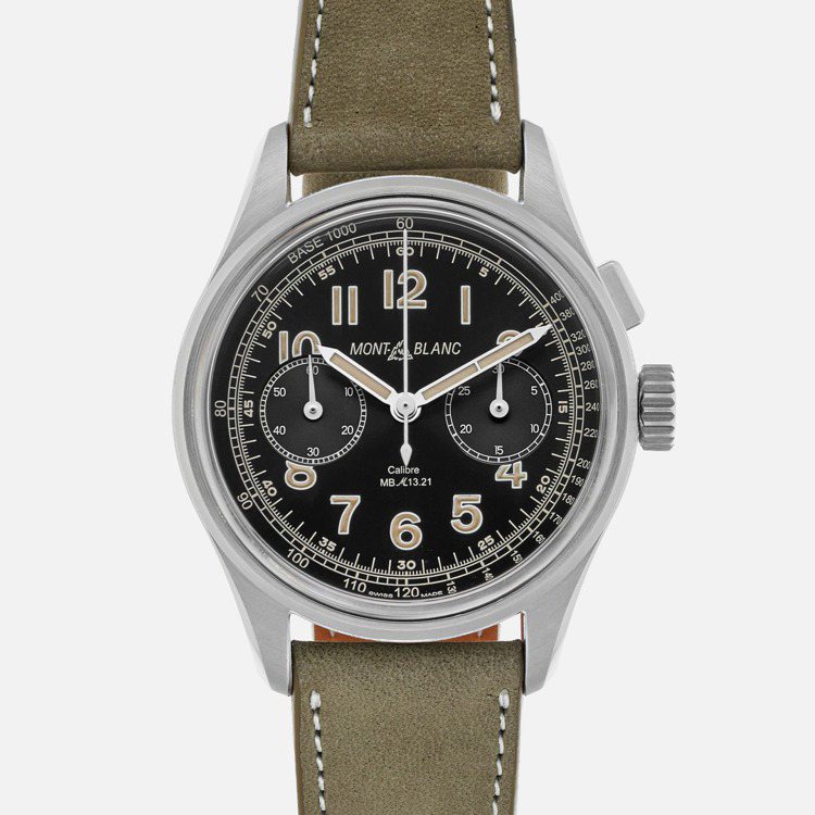 Montblanc，1858系列單按把計時腕錶HODINKEE限量表款，97萬8,200元。圖╱Montblanc提供。