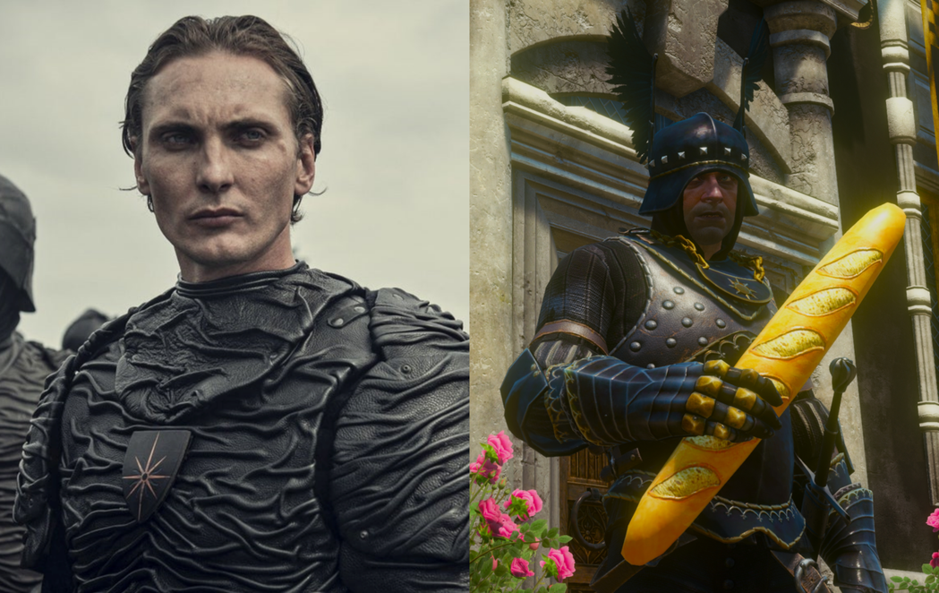左：Netflix《獵魔士》尼弗迦德士兵。右：遊戲《巫師3》DLC「血與酒」中的...