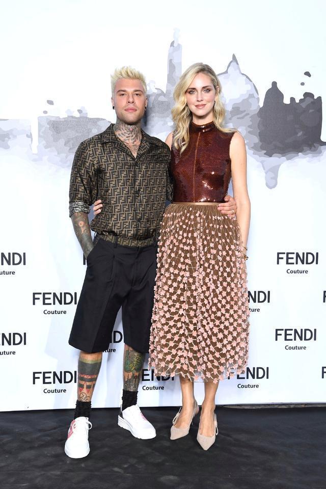 Chiara Ferragni與老公Fedez是時裝周常客。圖／Fendi提供