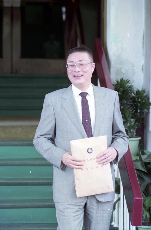 獲國民黨徵召出任高雄市長時的吳敦義。 圖／聯合報系資料照片