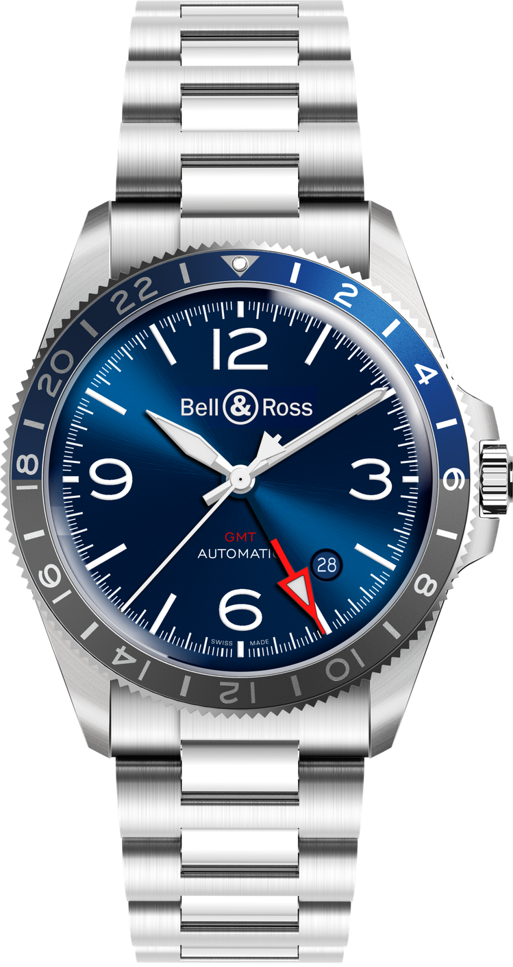 Bell & Ross，BR V2-93 GMT Blue腕表，精鋼，4...
