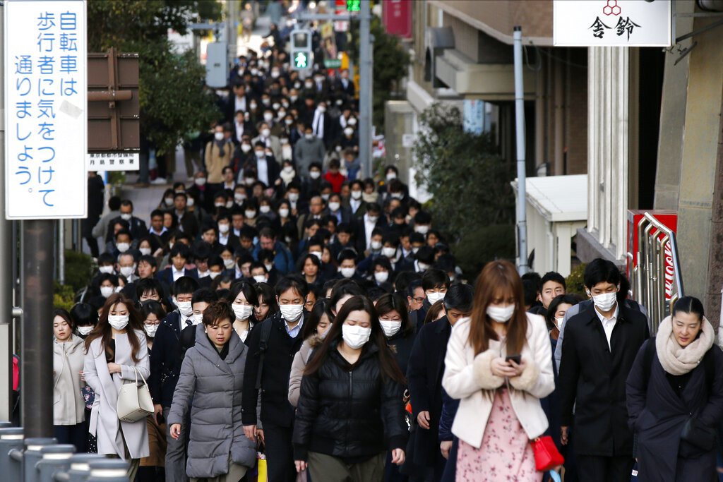 隨著新冠肺炎疫情蔓延，日本的感染人數也不斷增加。<br />圖／美聯社