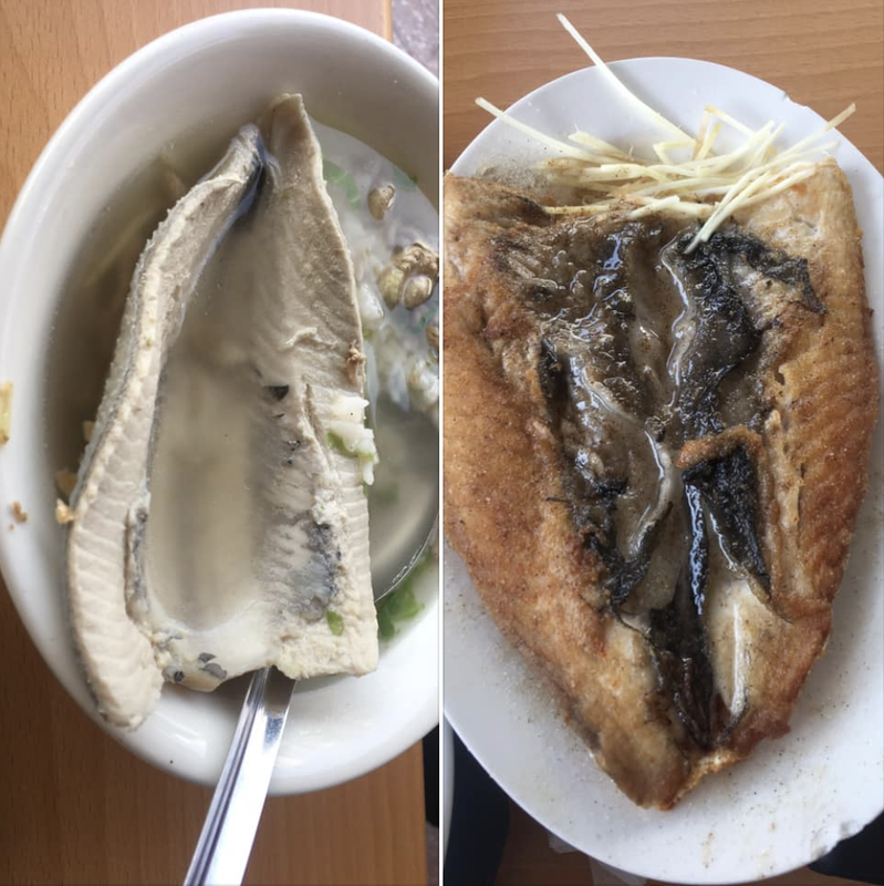 網友說到小吃店點虱目魚湯，中間的「黑色精華」魚油竟然被挖空，讓他相當不解。 圖／爆廢公社