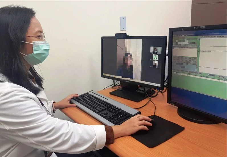 台北醫學大學附設醫院，日前完成居家檢疫的視訊診療。 圖／台北醫學大學附設醫院提供