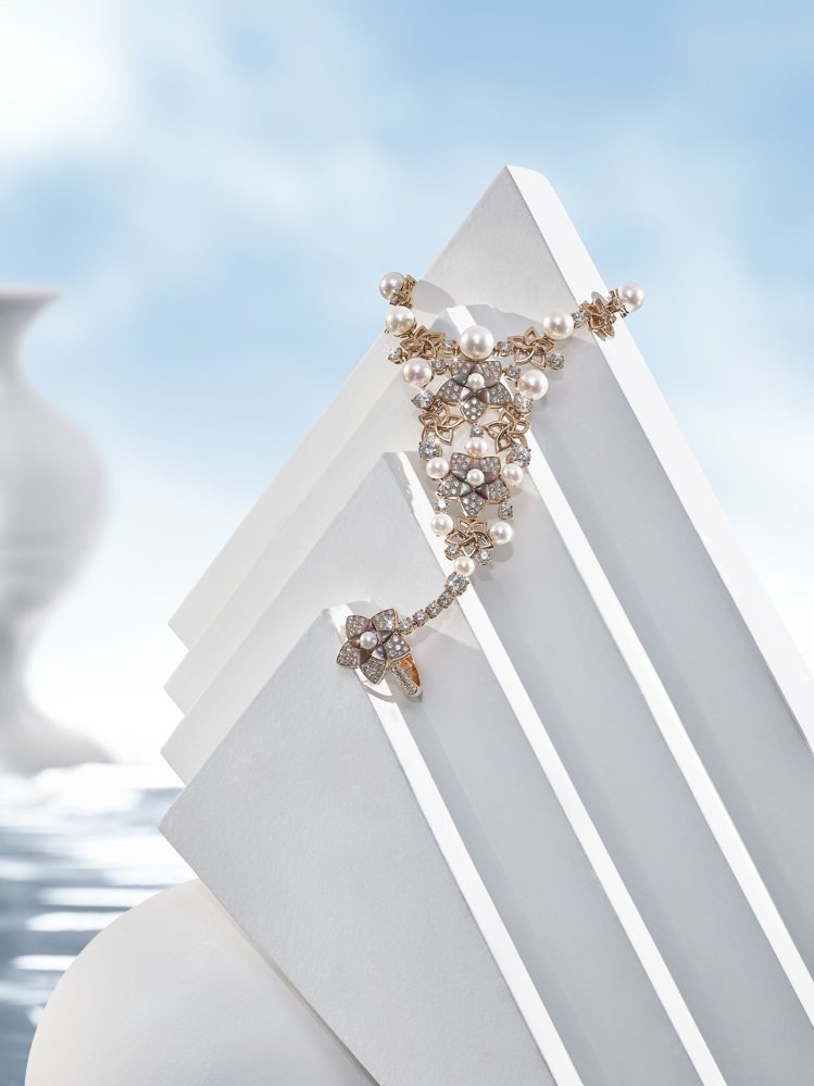 寶格麗JANNAH系列頂級珠寶其中有多款戒指手環，是阿拉伯傳統的珠寶形式。圖／寶格麗提供