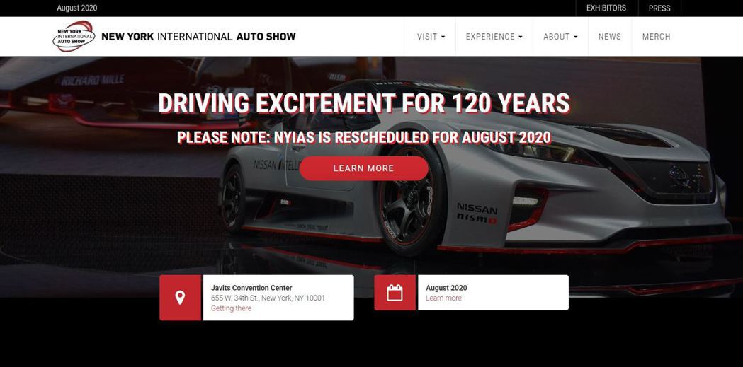 NYIAS (New York Auto Show) 官方網站也把時間更改為八月...