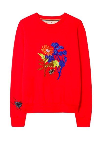 刺繡花卉金龜紅色衛衣，12,300元。圖／Paul Smith提供
