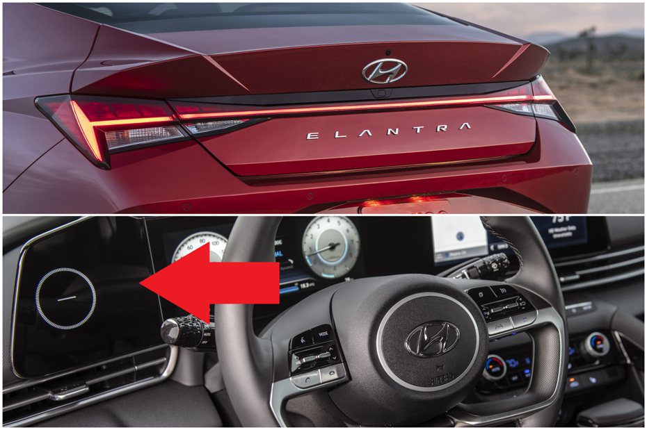 新世代Hyundai Elantra內裝換上全新一體成形式的10.25吋大螢幕，然而最左側的小螢幕並沒有任何功能，他只是個裝飾而已！ 摘自Hyundai