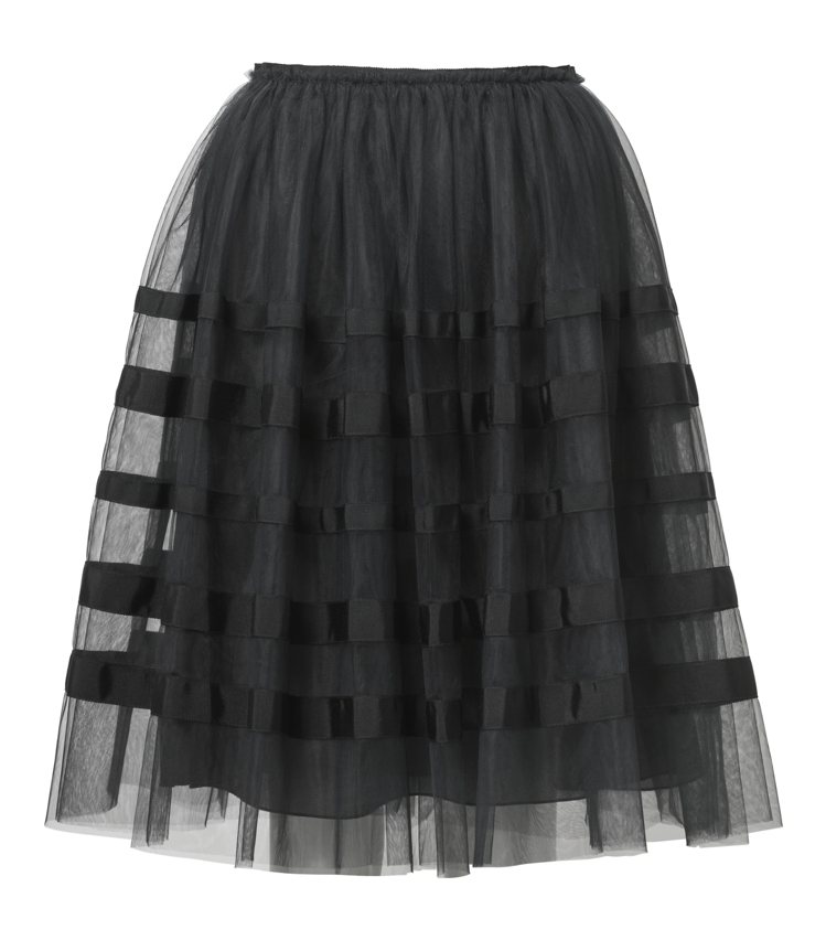 H&M春夏Conscious Exclusive系列黑色紗裙3,499元。圖／H&M提供
