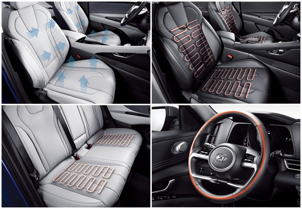 第七代Hyundai Elantra/Avante提供加熱通風前排座椅、加熱後排...