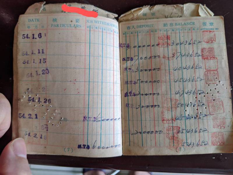 一名網友整理奶奶的遺物時發現一本民國50年的存摺。 圖／翻攝自PTT