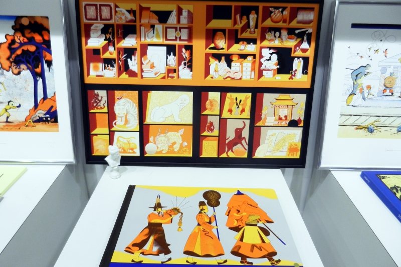 「童里繪本洋行」展出ICINORI旅遊繪本Seoul（首爾）與藝術微噴版畫。 圖／作者提供