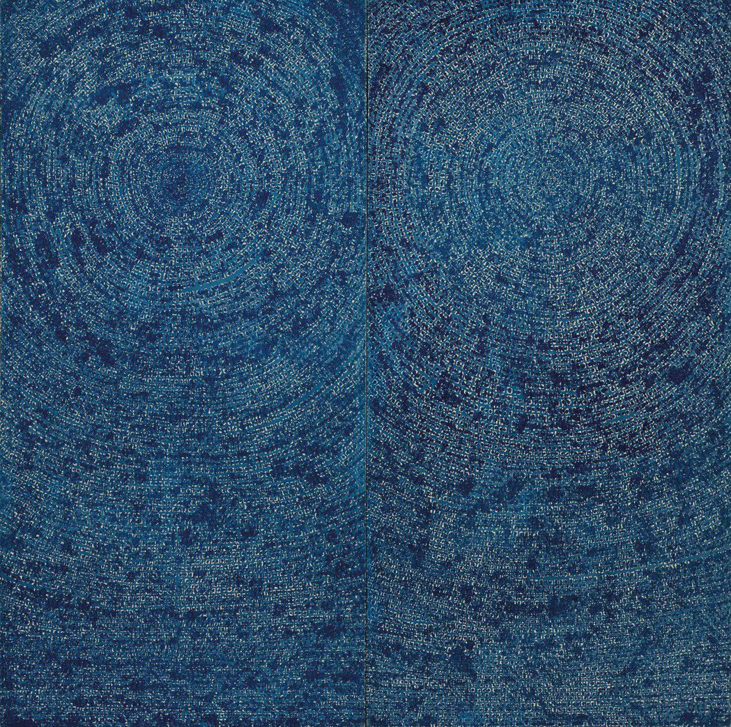 韓國藝術家金煥基的二聯作《宇宙》，構圖充分展現他的精湛技巧，精細控制顏料濃度塑造...