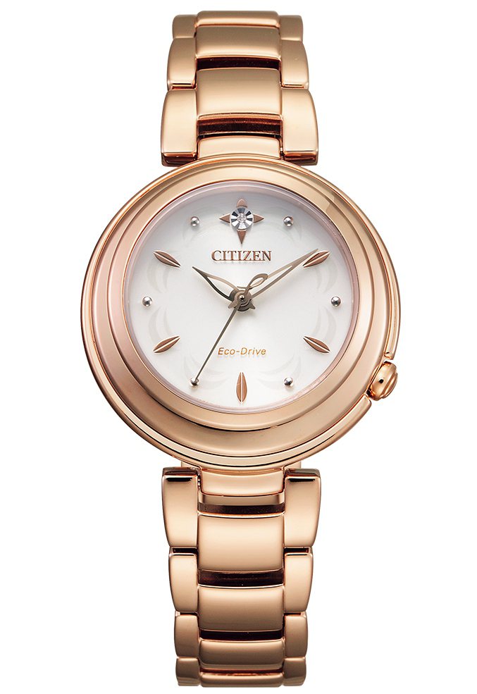 星辰表EM0583-84A腕表，不鏽鋼表殼、表鍊，鍍櫻花粉紅金，14,800元。圖／CITIZEN提供