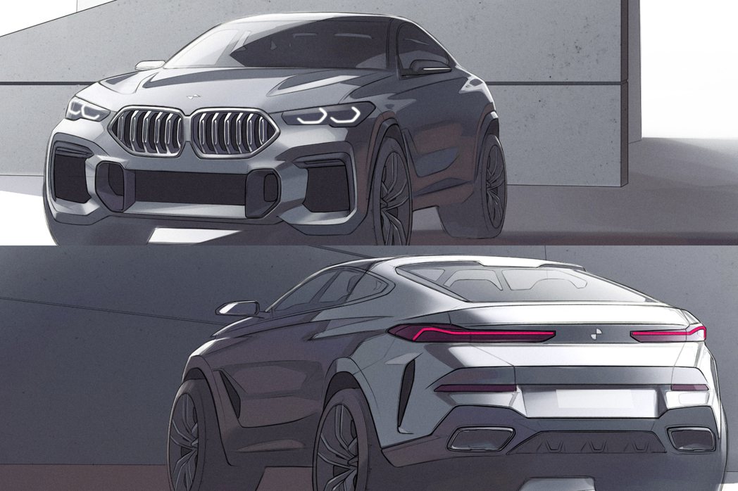 BMW預計還將推出一款更豪華的全新跑旅X8。圖為第三代BMW X6設計草圖。 摘自BMW