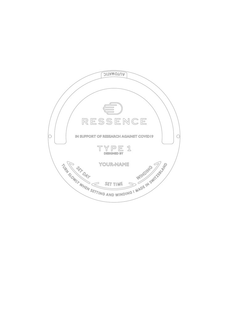 Ressence Type 1 Slim背面著色圖。圖／蘇富比提供