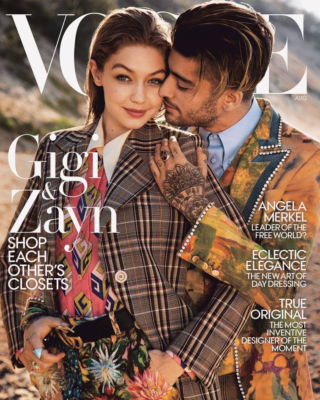 吉吉哈蒂德與贊恩馬利克曾經聯手登上時尚雜誌封面。圖／摘自Vogue