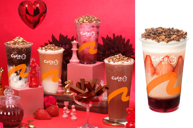經典款「巧克女巫鮮奶茶」（60元）及一度洗版網紅版面的「巧克莓果戀人」（65元）一同回歸。圖／CoCo都可提供