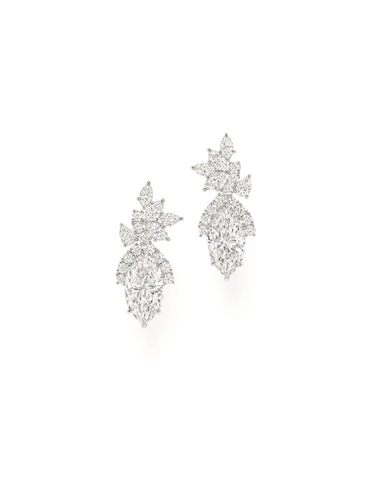 海瑞溫斯頓，Legacy高級珠寶系列鑽石耳環，價格店洽。圖 / Harry Winston提供。