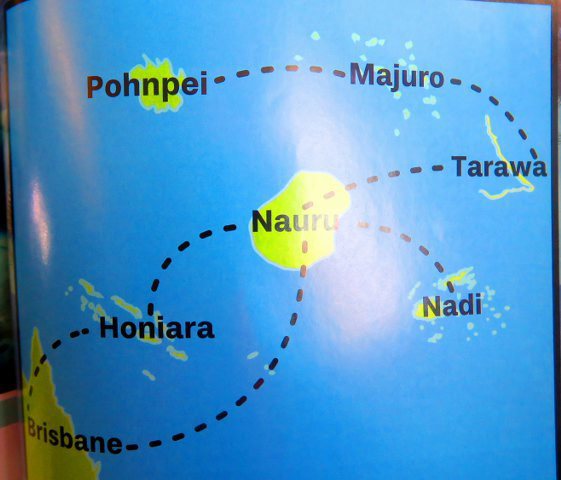 諾魯航空公司的航線圖