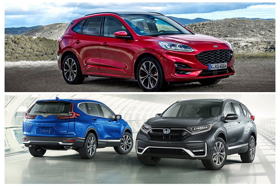 大改款Ford Kuga、小改款Honda CR-V同時現身四月新車油耗測試報告中。 圖／Ford、Honda提供