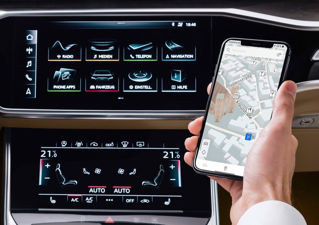 現代車款不只行車需要電控，就連車室也需要許多電子配備。 摘自Audi