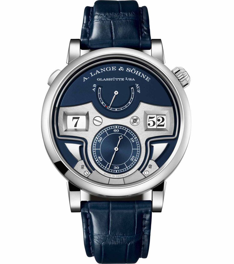 朗格的藍色表面十進位報時腕表，全球限量30只，僅在全球33間專賣店販售，沒有建立...