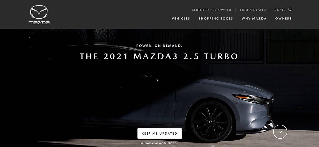 Mazda USA官網如期宣布Mazda 3 Turbo AWD消息，並有著25...