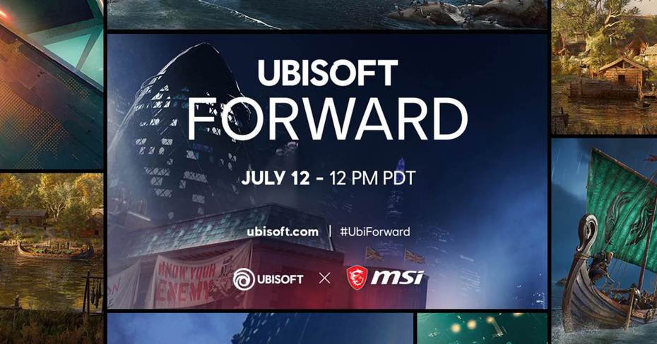 微星邀請全球遊戲玩家參加Ubisoft Forward，這是Ubisoft的第一次線上發表會，訂於7月13日台北時間AM 3:00。 圖／微星提供
