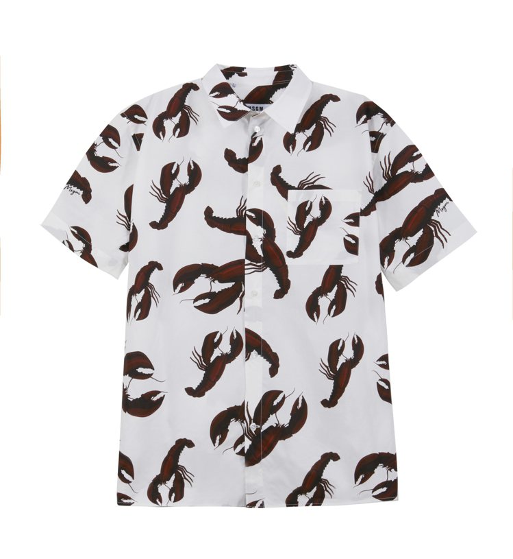 MSGM龍蝦印花短袖襯衫，15,300元。圖／MSGM提供