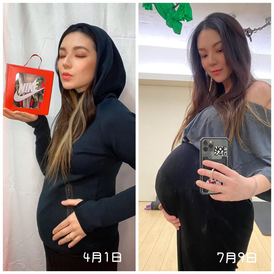 歐陽靖懷孕時期被網友酸變胖。 圖／擷自歐陽靖臉書