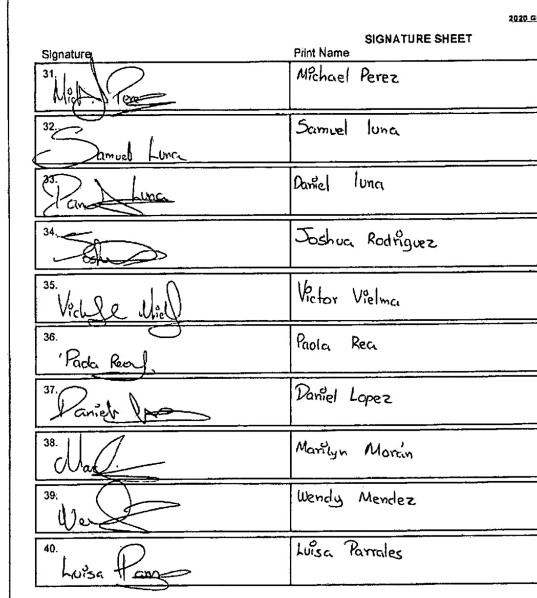 肯伊威斯特的參選總統連署，被認為有至少600個簽名筆跡相似，有造假之嫌。（美聯社...