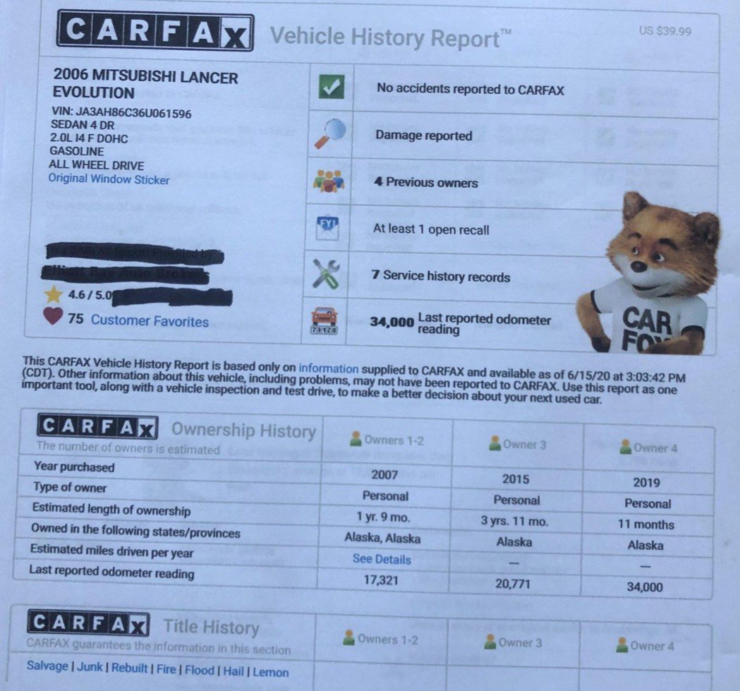 CarFax的維修紀錄也十分齊全。 摘自bringatrailer.com
