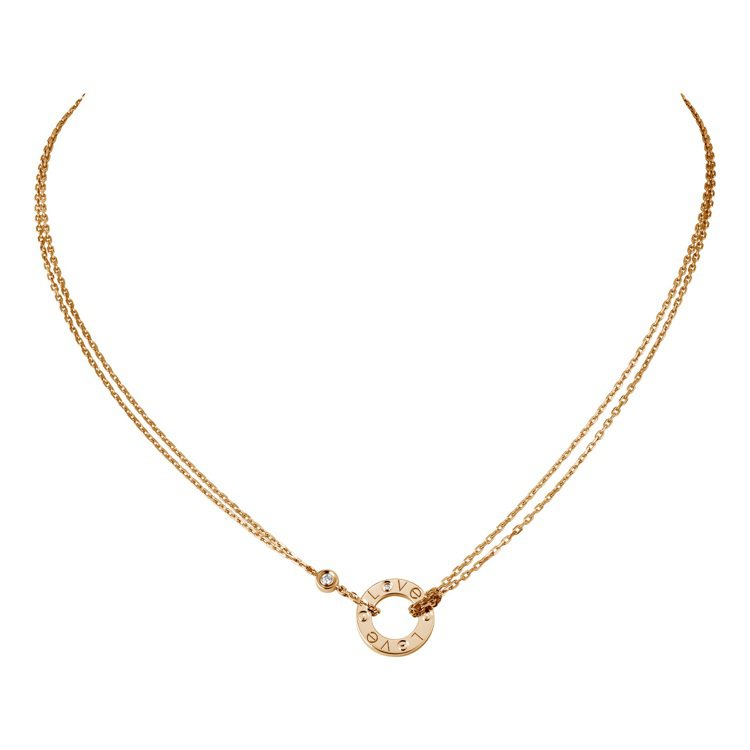 卡地亞LOVE玫瑰金鑽石項鍊，68,500元。圖／卡地亞提供