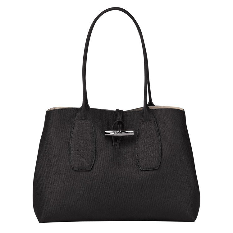 Roseau黑色購物袋，18,700元。圖／LONGCHAMP提供