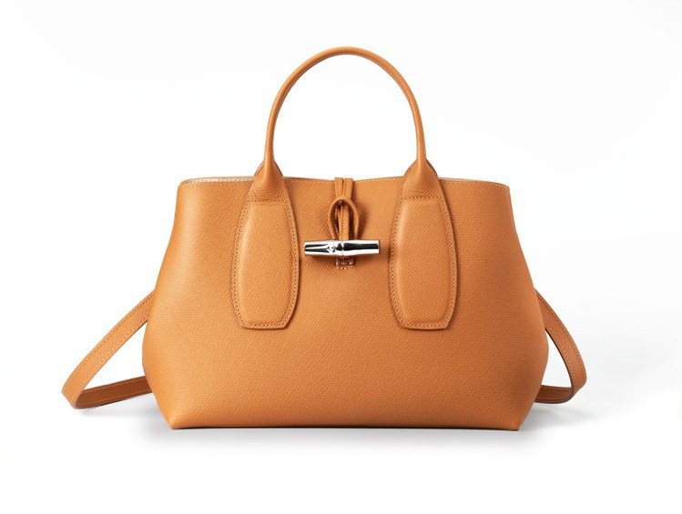 Roseau黃褐色手提包，17,400元。圖／LONGCHAMP提供