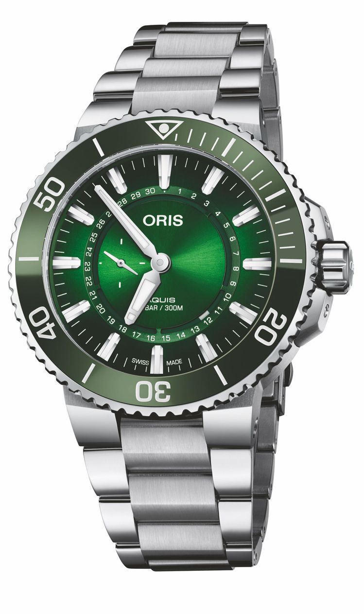 ORIS，Aquis限量潛水腕表「漢江」款，43.5毫米，精鋼，自動上鍊機芯，時間、日期顯示，70,000元。圖 / ORIS提供。