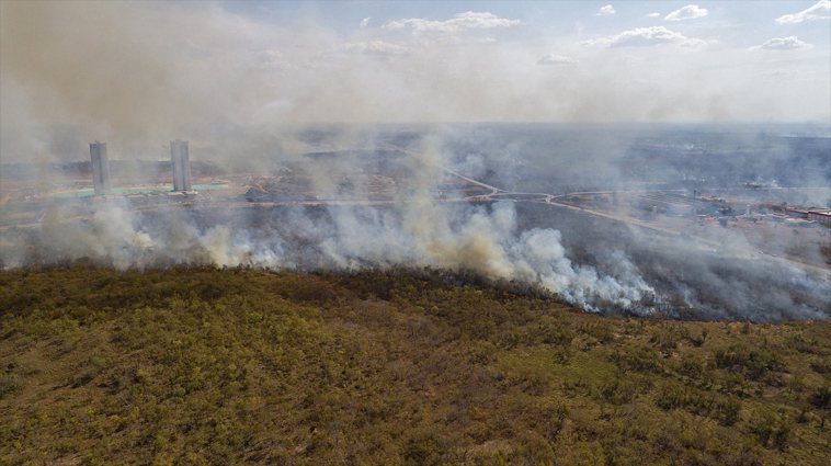 森林大火襲擊了巴西馬托格羅索州。歐新社