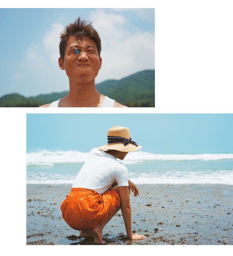 隨棠和先生Tony在淨灘時拍出一系列具有青春氣息的照片。圖／取材自IG