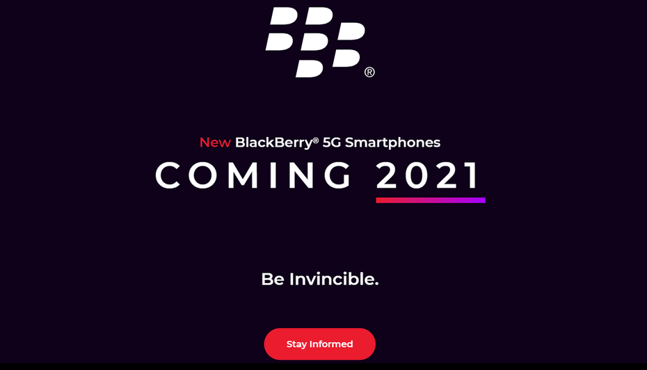BlackBerry計劃2021年推出新款5G智慧型手機。圖取自onwardmobility官網。