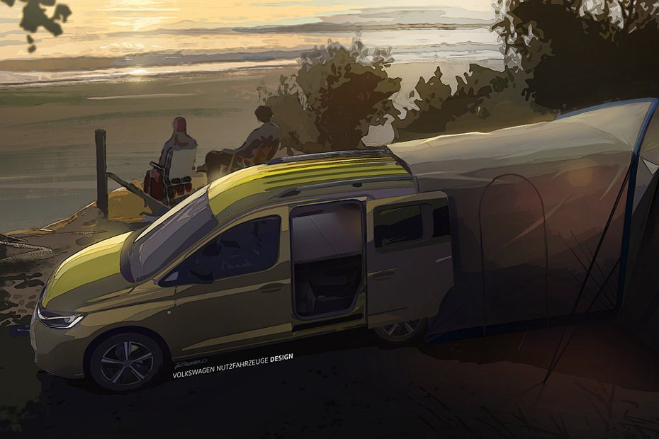 福斯商旅即將推出Caddy Mini-Camper，成為旗下最小的多功能露營車。 圖／Volkswagen Commercial Vehicles提供