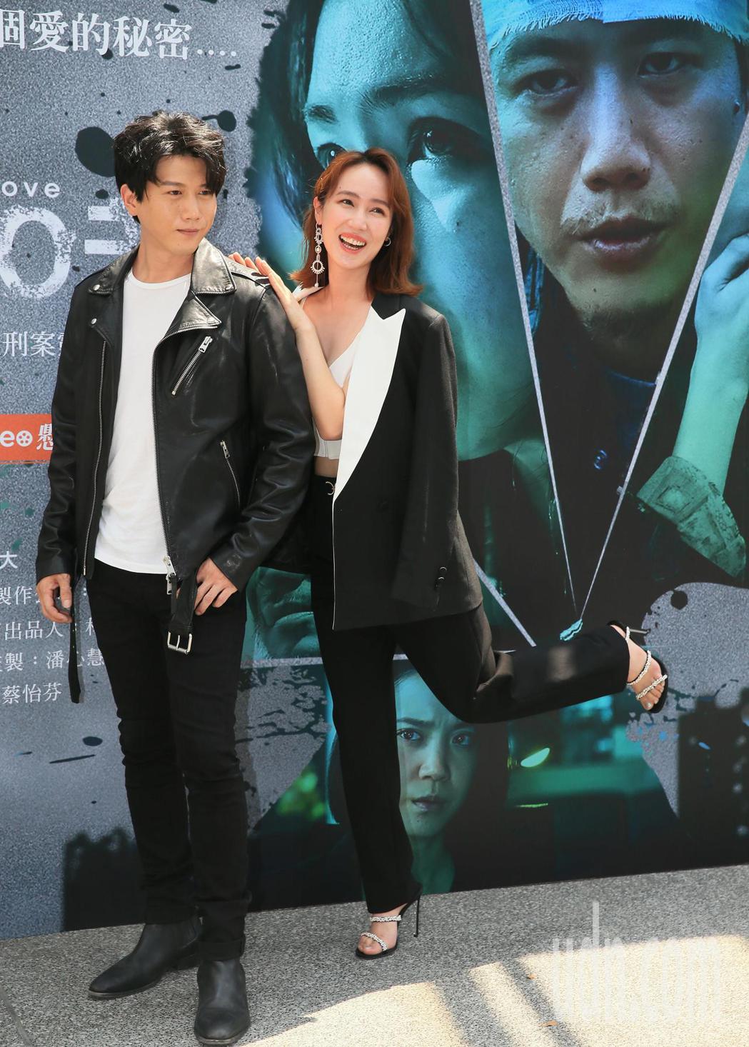 「追兇500天」首映會今天舉行，主要演員莫子儀（左）與小薰出席。記者潘俊宏／攝影