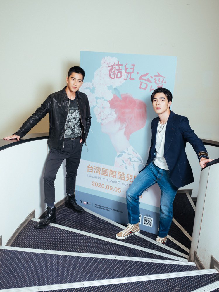本屆酷兒影展大使曾敬驊（左）、陳昊森（右）。圖／酷兒影展提供