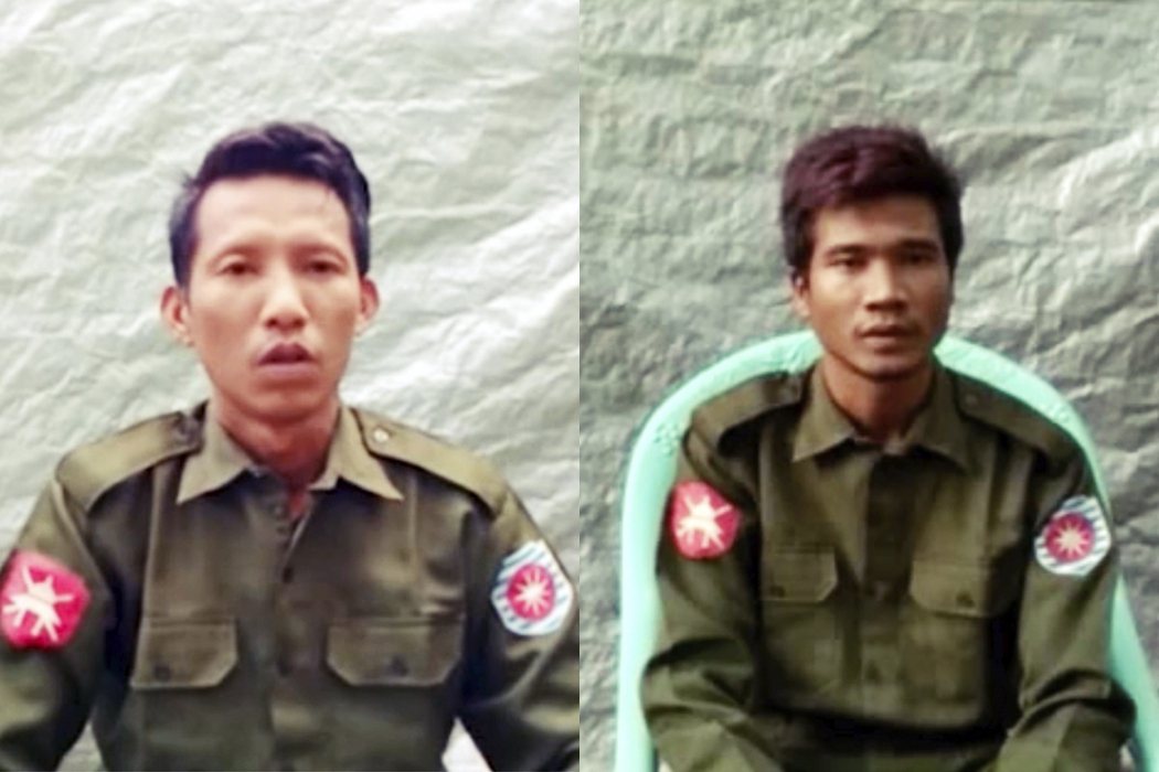 9月8日，兩名逃亡的緬甸軍人——Myo Win Tun（圖左）與Zaw Nain...