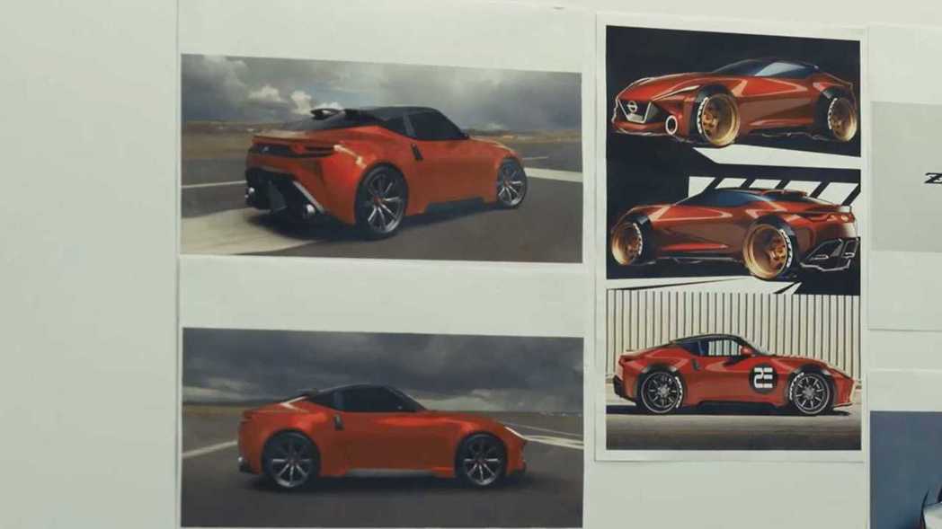 這組設計草圖呈現與Z Proto截然不同的風格。 摘自Nissan