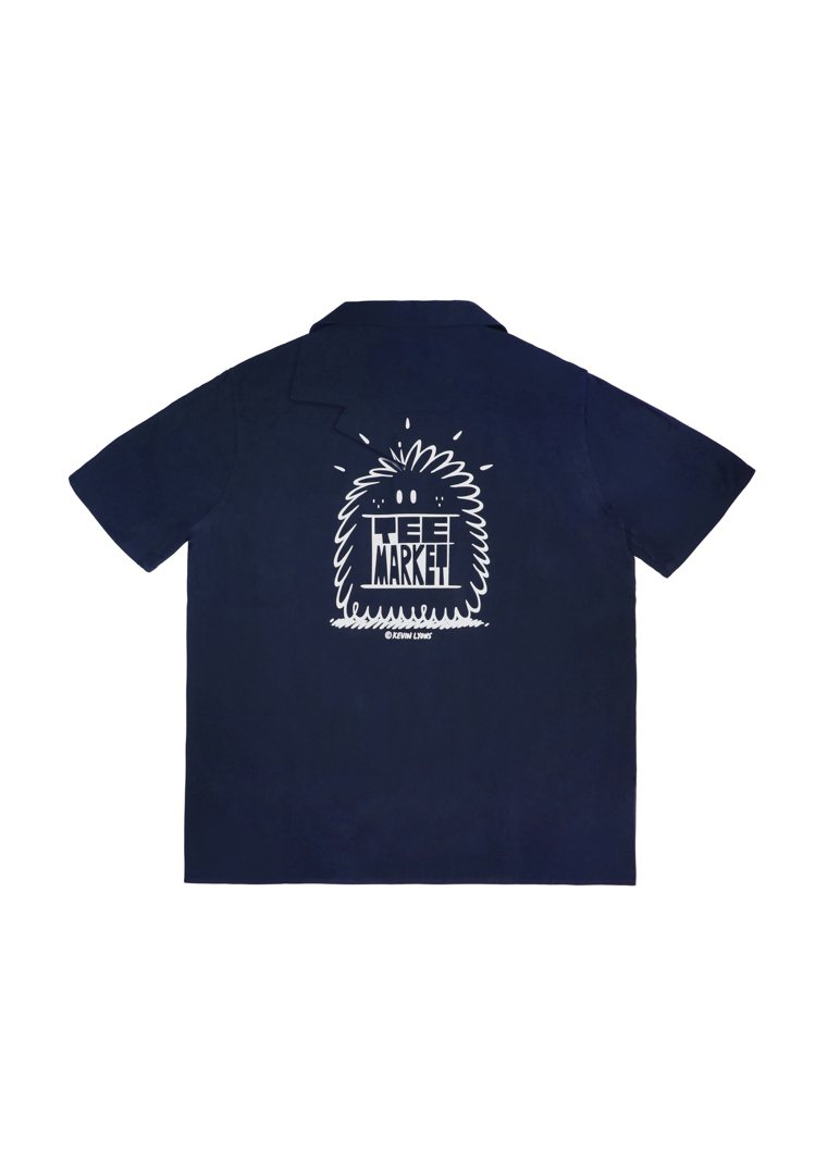 「團長」與「副團長」小怪獸聯名系列夏威夷衫(藍色) (背面)，1,980元。圖／團團提供