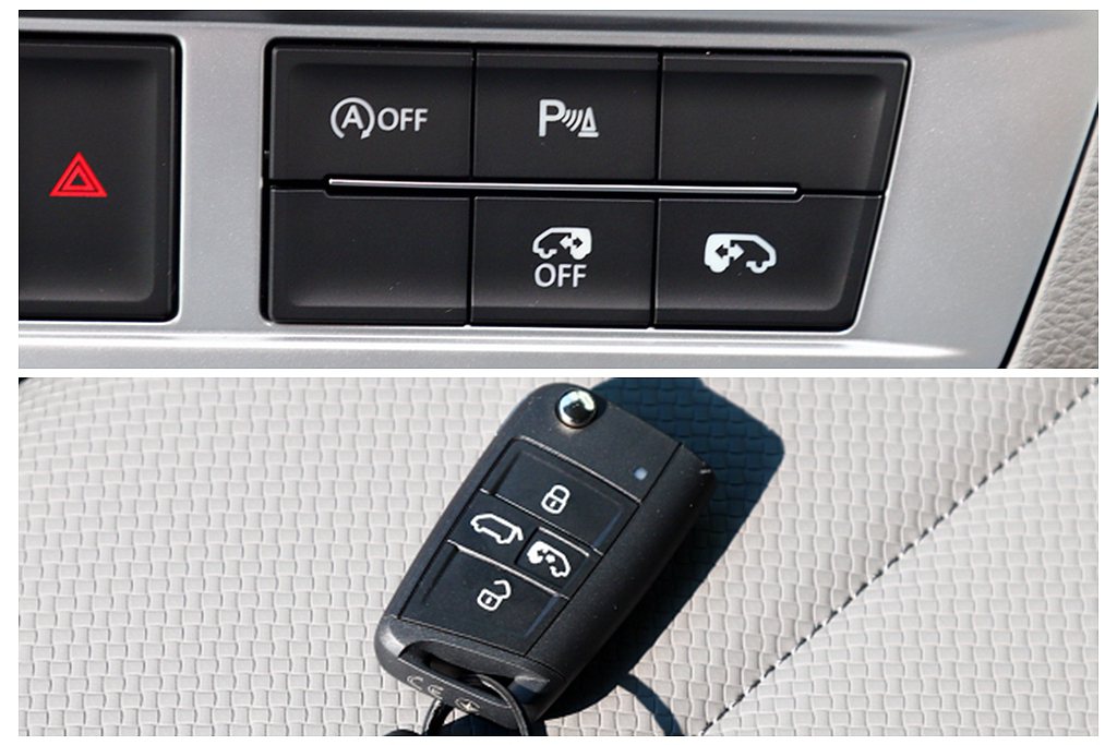 電動滑門可以透過控台上的按鍵啟閉之外，也能直接從鑰匙進行操作。 記者張振群／攝影
