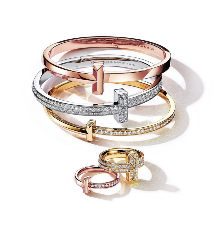 TIFFANY & CO. T1系列手環與戒指，56,000元起。圖／Tiffany提供